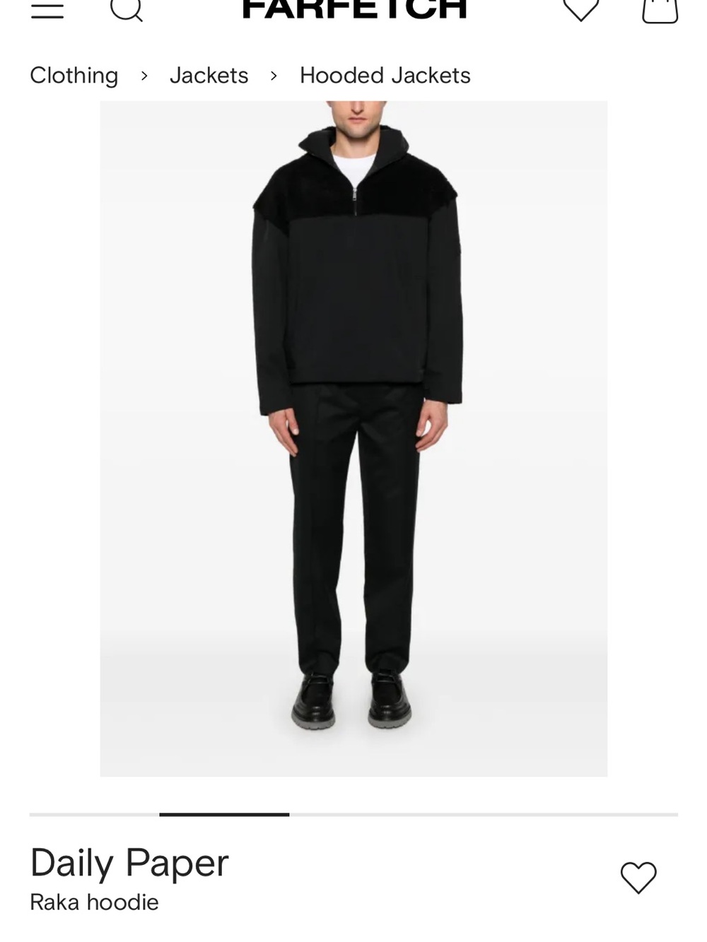 Daily Paper Black Sherpa Zip-Up Hoodie